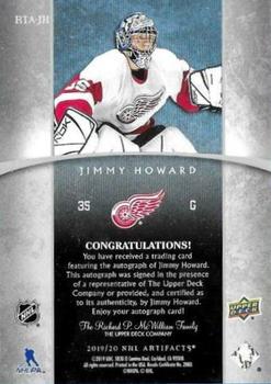 2019-20 Upper Deck Artifacts - 15th Anniversary Rookie Tribute Autos #RTA-JH Jimmy Howard Back