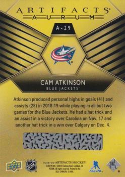 2019-20 Upper Deck Artifacts - Aurum #A-29 Cam Atkinson Back