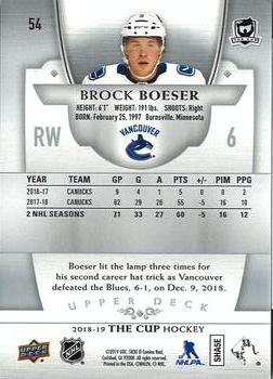 2018-19 Upper Deck The Cup #54 Brock Boeser Back