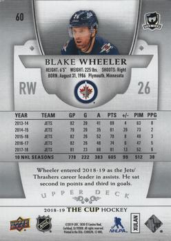 2018-19 Upper Deck The Cup #60 Blake Wheeler Back