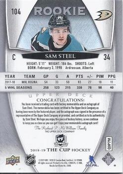 2018-19 Upper Deck The Cup #104 Sam Steel Back