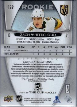 2018-19 Upper Deck The Cup #129 Zach Whitecloud Back