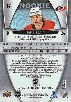2018-19 Upper Deck The Cup #141 Jake Bean Back