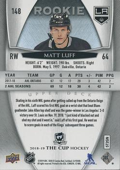 2018-19 Upper Deck The Cup #148 Matt Luff Back