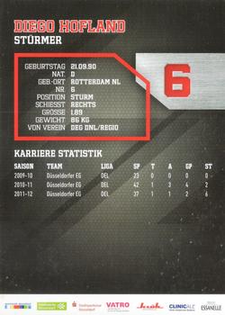 2012-13 Dusseldorfer EG Postcards #NNO Diego Hofland Back