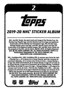 2019-20 Topps NHL Sticker Collection #2 2018/19 Team Highlight Back