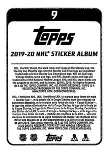 2019-20 Topps NHL Sticker Collection #9 Cam Fowler Back