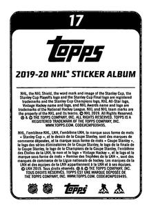 2019-20 Topps NHL Sticker Collection #17 Adam Henrique Back