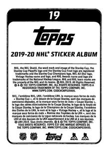 2019-20 Topps NHL Sticker Collection #19 2018/19 Team Highlight Back