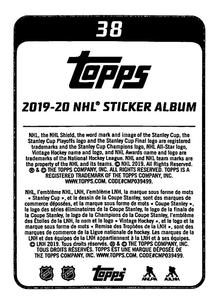2019-20 Topps NHL Sticker Collection #38 Patrice Bergeron Back