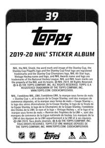 2019-20 Topps NHL Sticker Collection #39 David Krejci Back