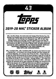 2019-20 Topps NHL Sticker Collection #43 Danton Heinen Back