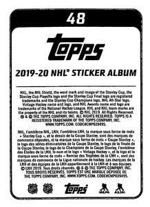 2019-20 Topps NHL Sticker Collection #48 Jaroslav Halak Back