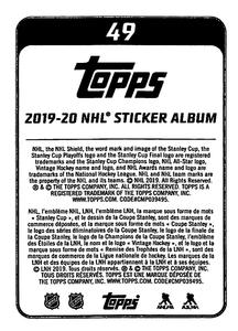 2019-20 Topps NHL Sticker Collection #49 David Pastrnak Back
