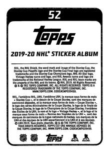 2019-20 Topps NHL Sticker Collection #52 Buffalo Sabres Logo Back