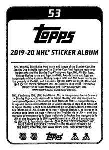 2019-20 Topps NHL Sticker Collection #53 2018/19 Team Highlight Back