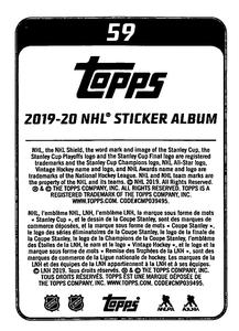 2019-20 Topps NHL Sticker Collection #59 Conor Sheary Back