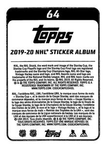 2019-20 Topps NHL Sticker Collection #64 Linus Ullmark Back