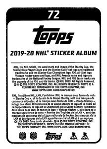 2019-20 Topps NHL Sticker Collection #72 Elias Lindholm Back