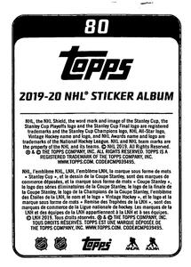 2019-20 Topps NHL Sticker Collection #80 David Rittich Back