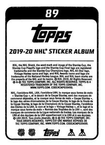 2019-20 Topps NHL Sticker Collection #89 Teuvo Teravainen Back