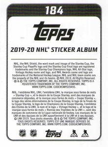 2019-20 Topps NHL Sticker Collection #184 Dylan Larkin Back