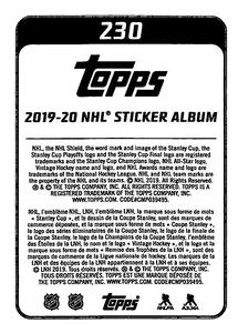 2019-20 Topps NHL Sticker Collection #230 Jeff Carter Back