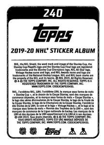 2019-20 Topps NHL Sticker Collection #240 2018/19 Team Highlight Back