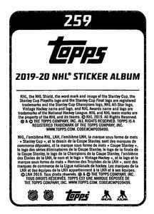 2019-20 Topps NHL Sticker Collection #259 Tomas Tatar Back