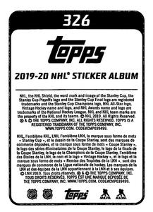 2019-20 Topps NHL Sticker Collection #326 Mika Zibanejad Back