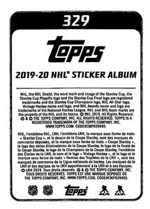 2019-20 Topps NHL Sticker Collection #329 Jacob Trouba Back