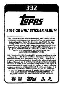 2019-20 Topps NHL Sticker Collection #332 Ryan Strome Back
