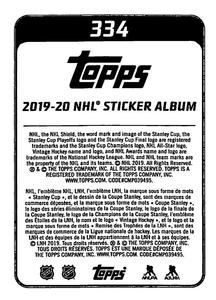 2019-20 Topps NHL Sticker Collection #334 Jesper Fast Back