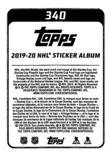 2019-20 Topps NHL Sticker Collection #340 Henrik Lundqvist Back
