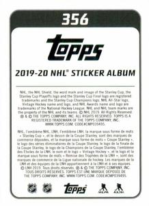 2019-20 Topps NHL Sticker Collection #356 Bobby Ryan Back