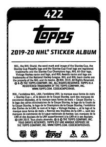 2019-20 Topps NHL Sticker Collection #422 Jake Allen Back