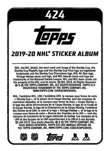 2019-20 Topps NHL Sticker Collection #424 Vladimir Tarasenko Back