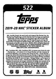 2019-20 Topps NHL Sticker Collection #522 Laurent Brossoit Back