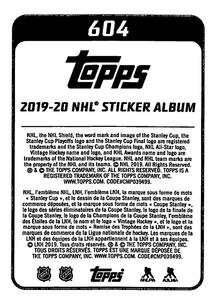 2019-20 Topps NHL Sticker Collection #604 St. Louis Blues vs Boston Bruins Back
