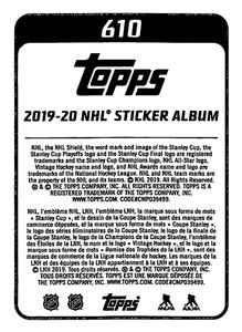 2019-20 Topps NHL Sticker Collection #610 Conn Smythe Trophy Back