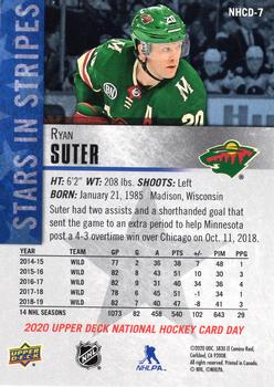 2020 Upper Deck National Hockey Card Day USA #NHCD-7 Ryan Suter Back