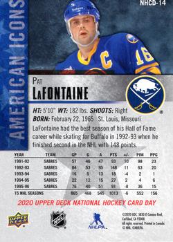 2020 Upper Deck National Hockey Card Day USA #NHCD-14 Pat LaFontaine Back