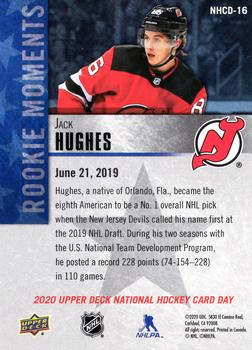 2020 Upper Deck National Hockey Card Day USA #NHCD-16 Jack Hughes Back