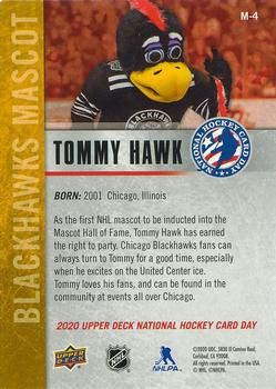 2020 Upper Deck National Hockey Card Day USA - Mascots #M-4 Tommy Hawk Back
