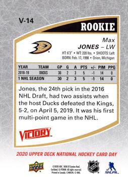 2020 Upper Deck National Hockey Card Day USA - Victory Black Rookies #V-14 Max Jones Back