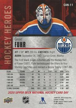 2020 Upper Deck National Hockey Card Day Canada #CAN-11 Grant Fuhr Back