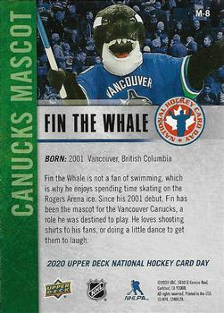 2020 Upper Deck National Hockey Card Day Canada - Mascots #M-8 Fin the Whale Back