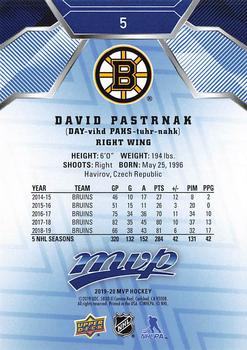 2019-20 Upper Deck MVP - Blue #5 David Pastrnak Back