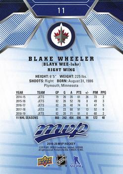 2019-20 Upper Deck MVP - Blue #11 Blake Wheeler Back