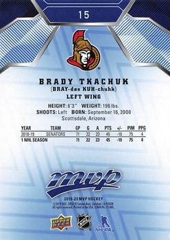 2019-20 Upper Deck MVP - Blue #15 Brady Tkachuk Back